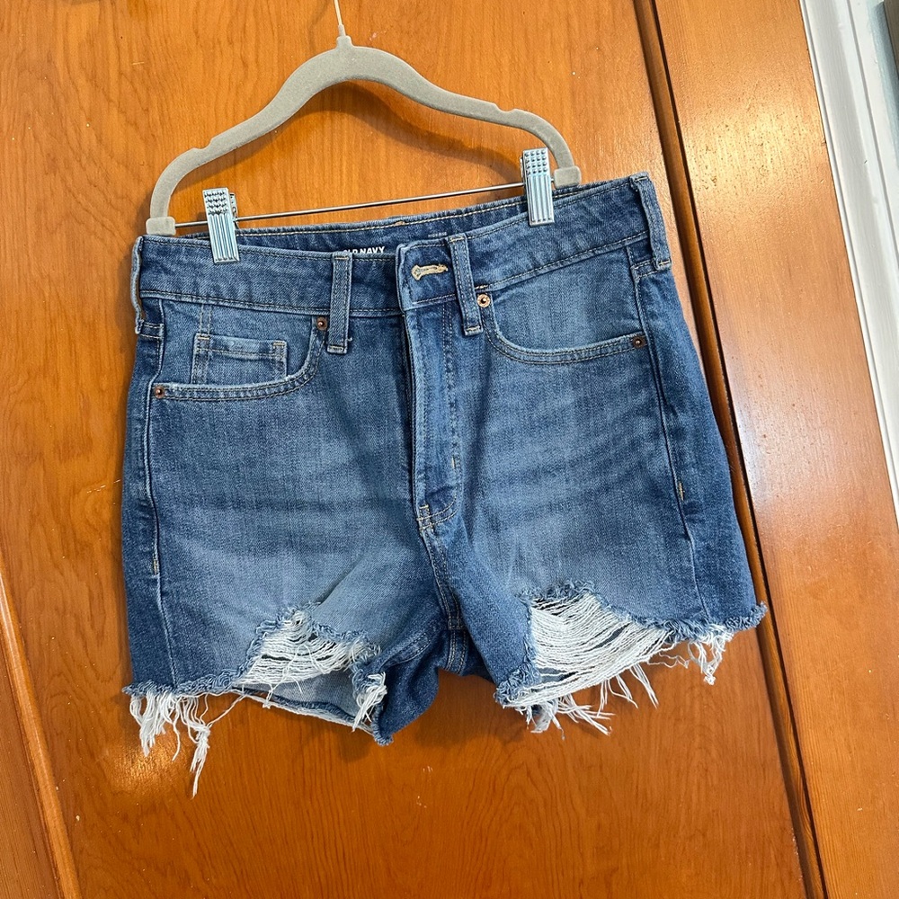 Old Navy Distressed Blue Denim Jean Shorts